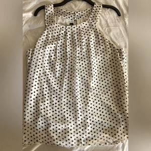 Cream & black polka dot blouse. Size XL. Worn once. Barely visible, stains.